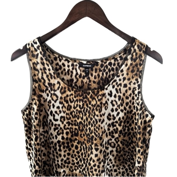 Express Leopard Print Scoop Neck Tank Top Size Small - Picture 3 of 8